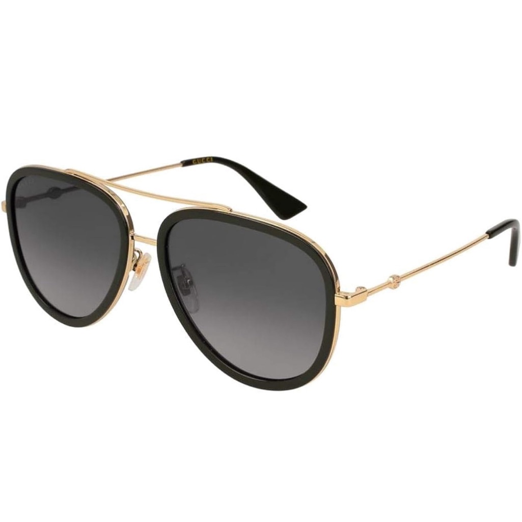 Gucci Womens Polarized Uv Protection Aviator Sunglasses Gold O/S
